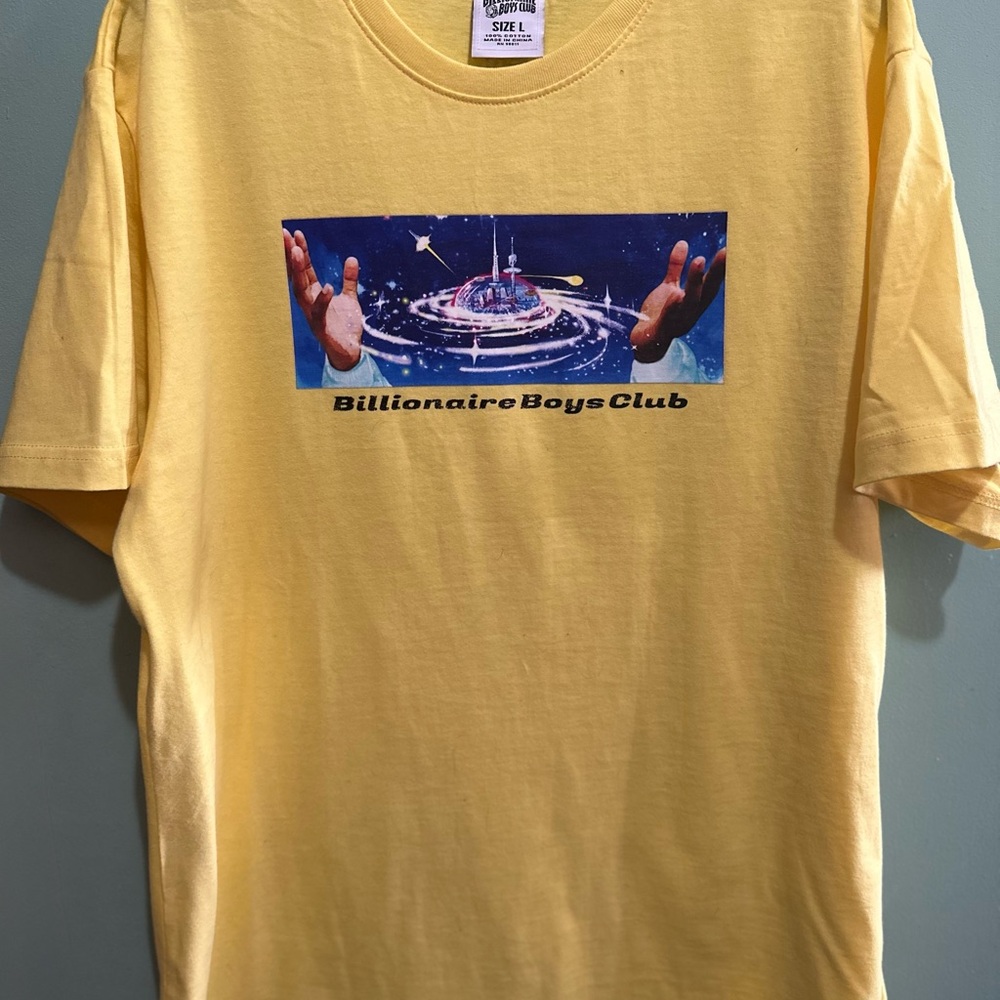 Billionaire Boys Club Yellow Tee with Cosmic Design